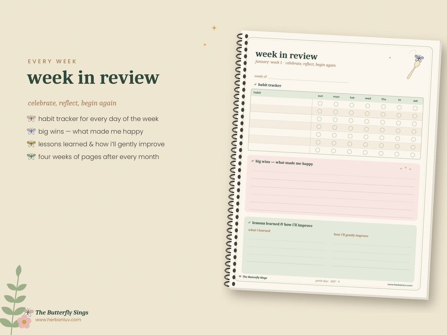 Gentle Days 2027 Chronic Illness Planner | Spoonie Weekly Journal & Symptom Tracker