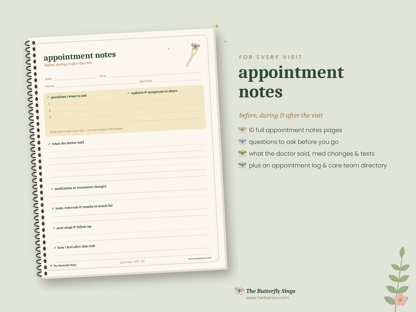 Gentle Days 2027 Chronic Illness Planner | Spoonie Weekly Journal & Symptom Tracker