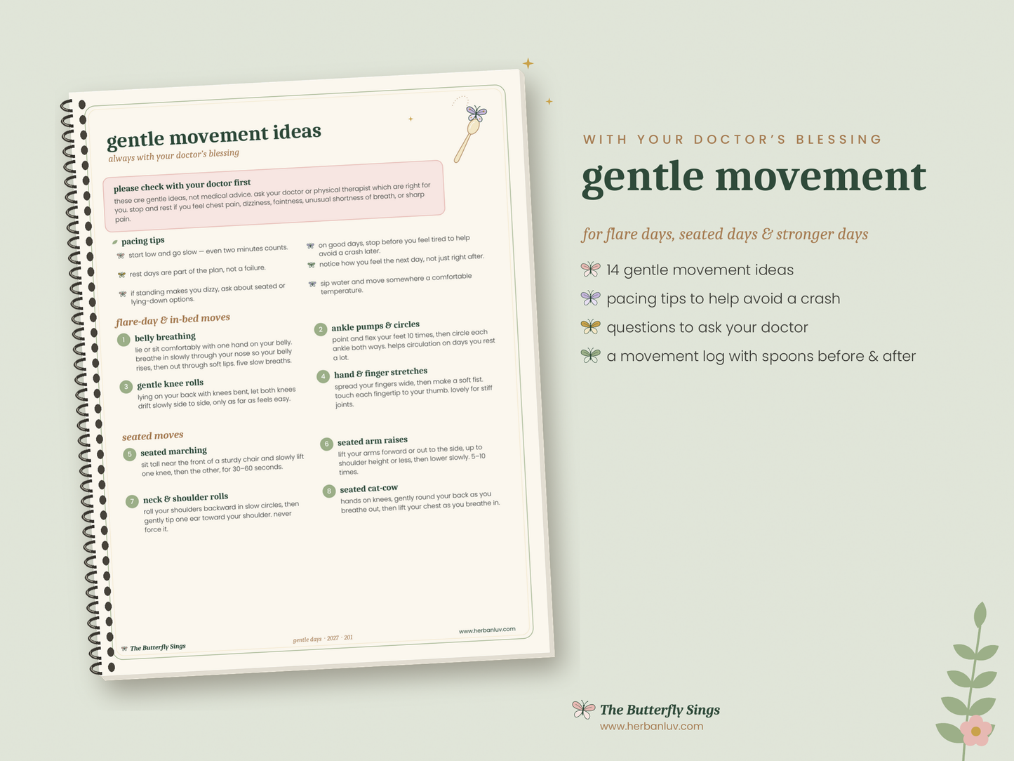 Gentle Days 2027 Chronic Illness Planner | Spoonie Weekly Journal & Symptom Tracker