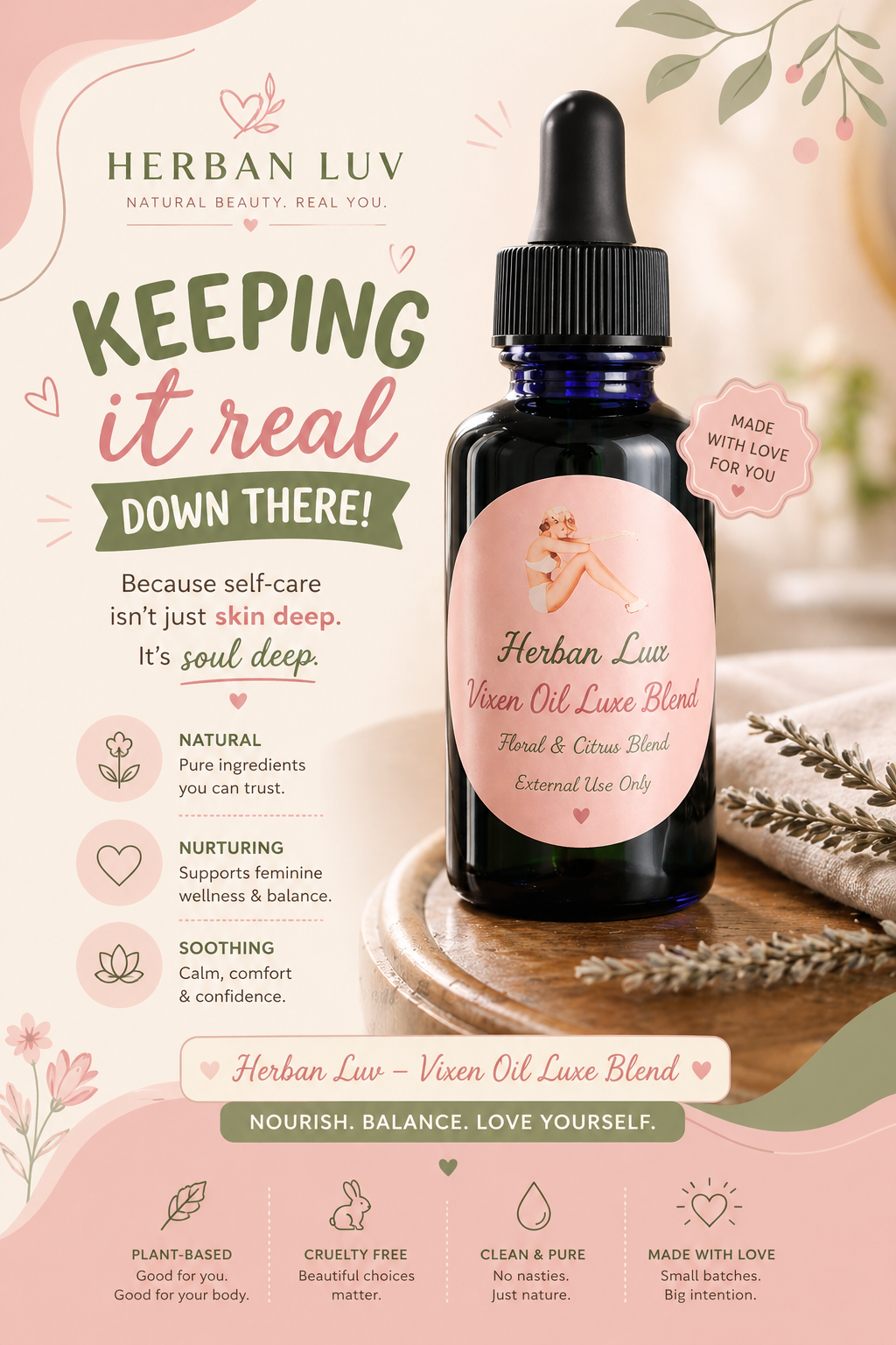 Vixen Oil Luxe Blend - Keeping it real down there!