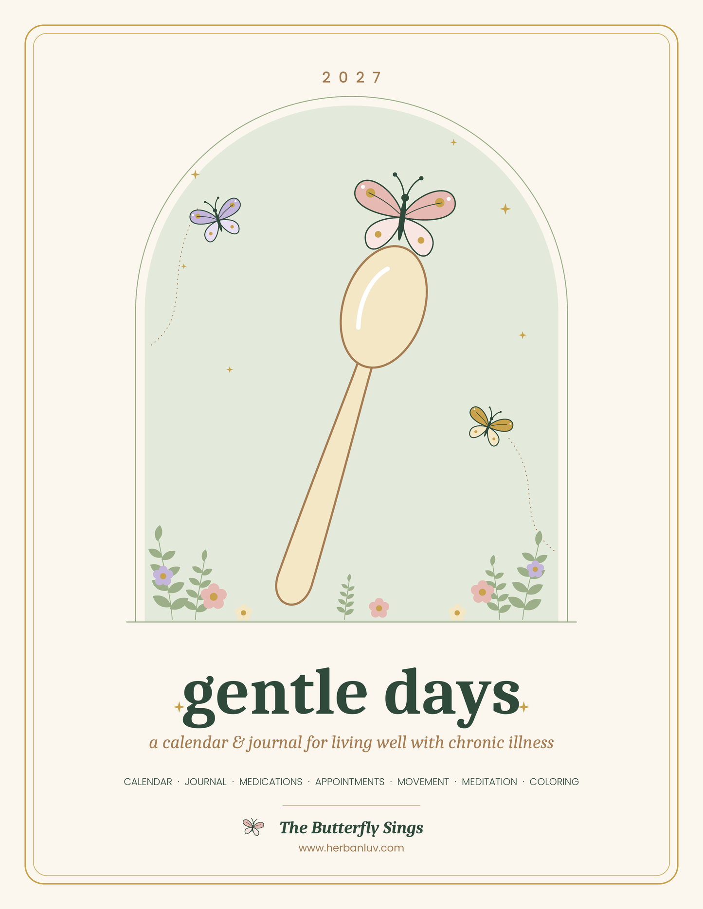 Gentle Days 2027 Chronic Illness Planner | Spoonie Weekly Journal & Symptom Tracker